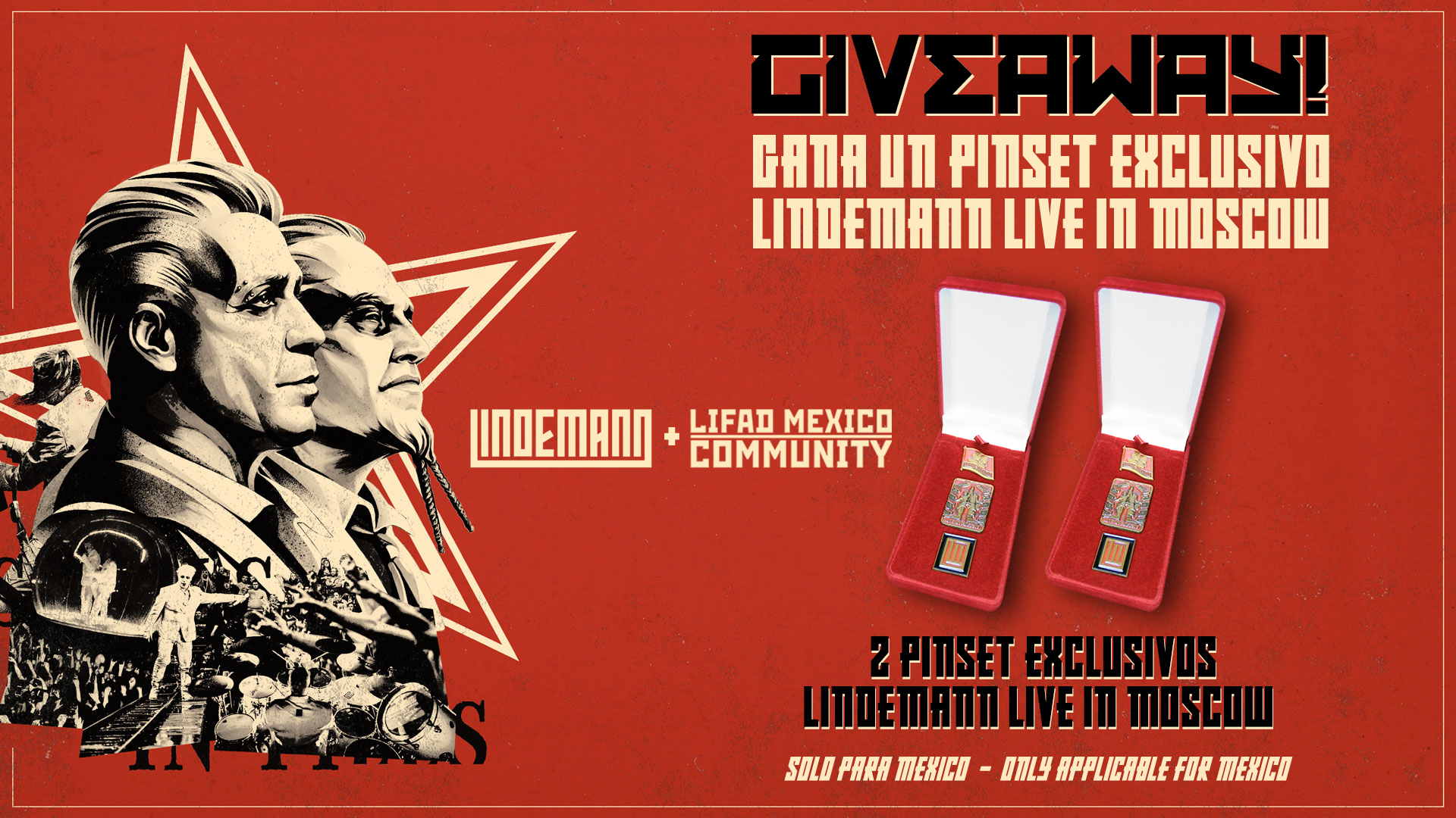 GIVEAWAY PINSET EXCLUSIVO LINDEMANN LIVE IN MOSCOW